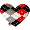 Mirage Pet Products Red & Grey Argyle 6 in. Stuffing Free Heart Dog Toy 1303-SFTYHT6